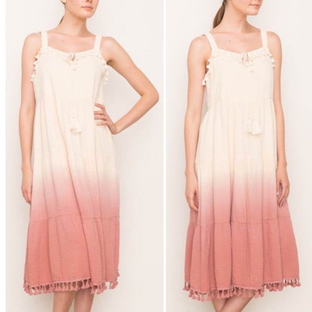 Dip dye ombré midi dress